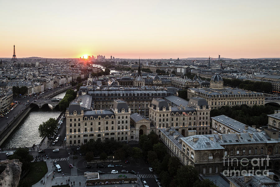 Sunset over Paris #1 Photograph by Didier Marti