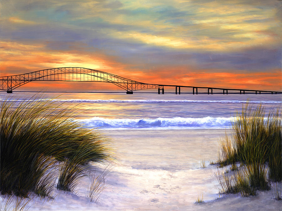 Sunset Over Robert Moses #1 Painting by Diane Romanello