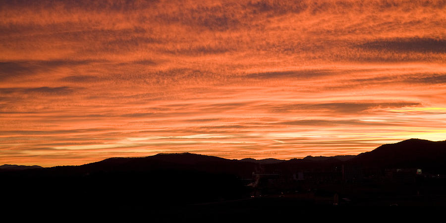 Sunset over suburb of Ljubljana taken from a sixth floor apartme #1 Photograph by Ian Middleton