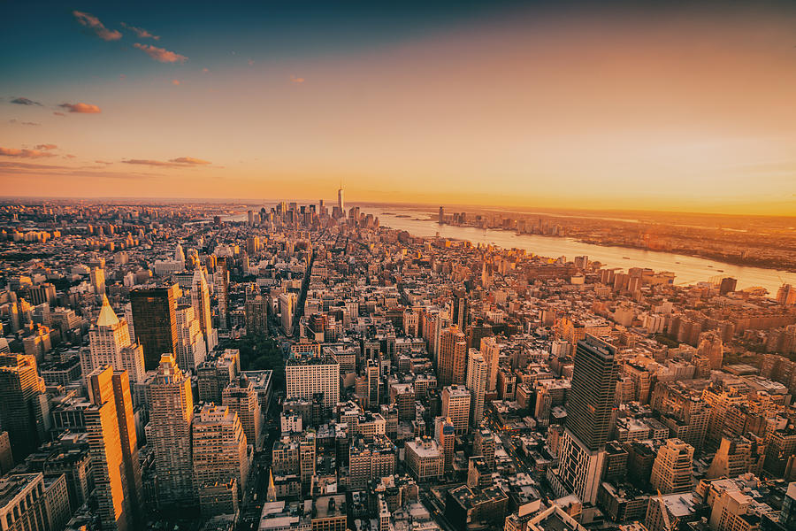 Sunset over the New York City Skyline #1 Photograph by Vivienne Gucwa