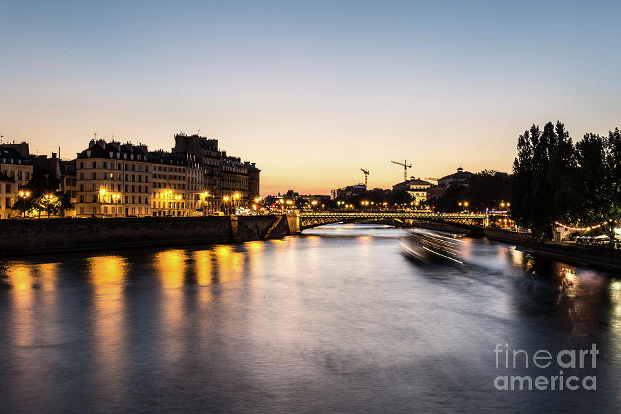 Sunset over the Seine river in Paris #1 Photograph by Didier Marti
