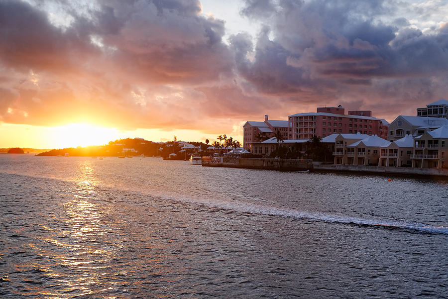 Boat Photograph - Sunset View of Hamilton Bay Bermuda #1 by George Oze