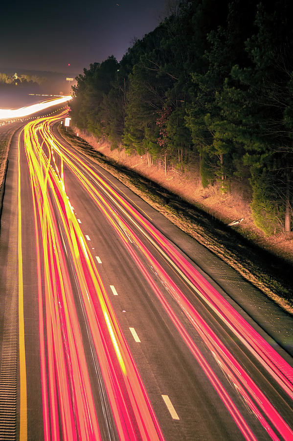 Super Highway With High Volume Of Cars At Night #1 Photograph by Alex Grichenko