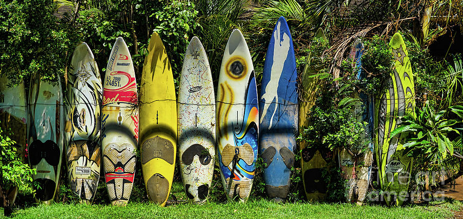 Surfboard Fence Maui Hawaii #1 Photograph by Peter Dang