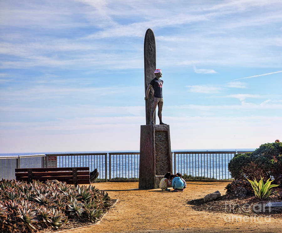 Surfer Statue Santa Cruz California  #1 Photograph by Chuck Kuhn
