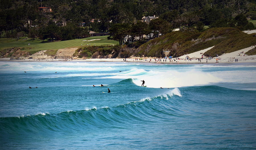 Surfing Carmel Beach #1 Photograph by Joyce Dickens