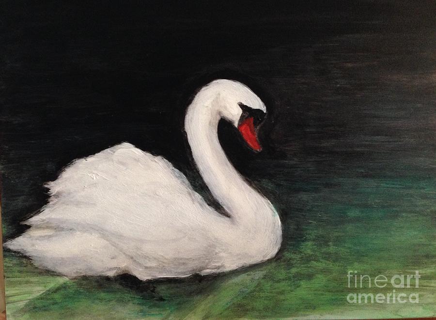 Swan Painting - Swan 1 by Lavender Liu