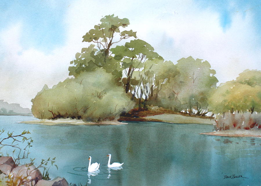 Wildlife Painting - Swan Lake #1 by Faye Ziegler