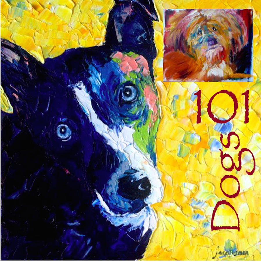 101 Dogs  Painting by Carrie Jacobson