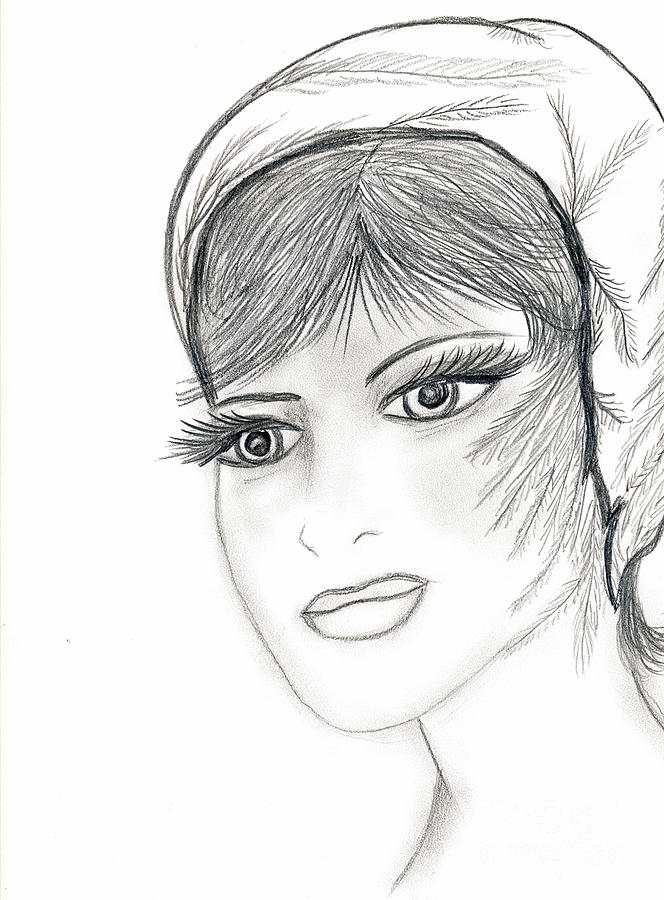 Sweet Flapper #1 Drawing by Sonya Chalmers