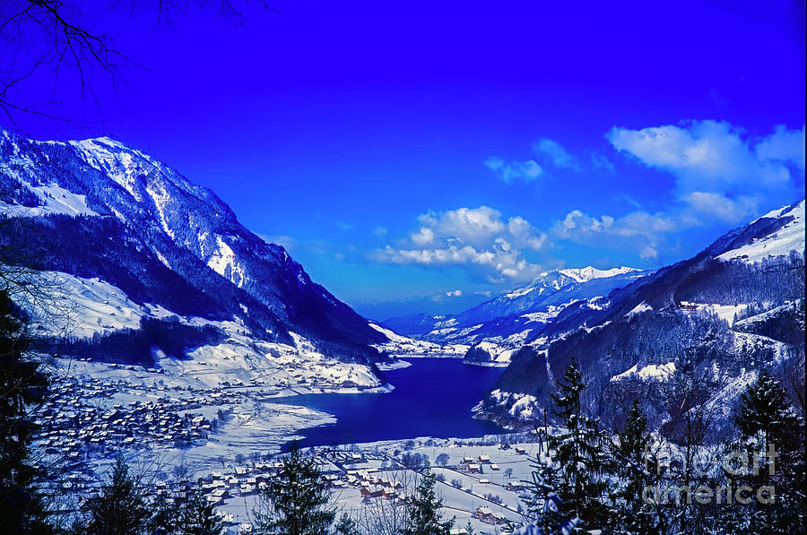 Switzerland alps lake  winter  Photograph by Tom Jelen