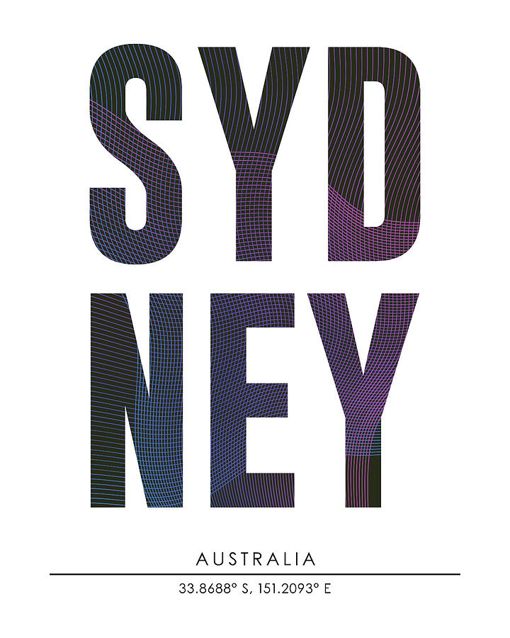 Sydney, Australia - City Name Typography - Minimalist City Posters Mixed Media by Studio Grafiikka
