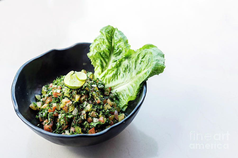 Tabouleh Traditional Lebanese Middle Eastern Salad Bowl Meze Sta