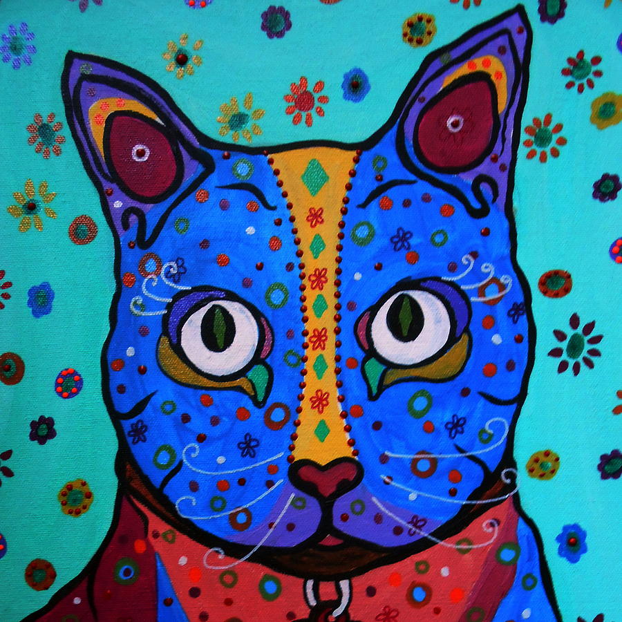 Talavera Cat #1 Painting by Pristine Cartera Turkus