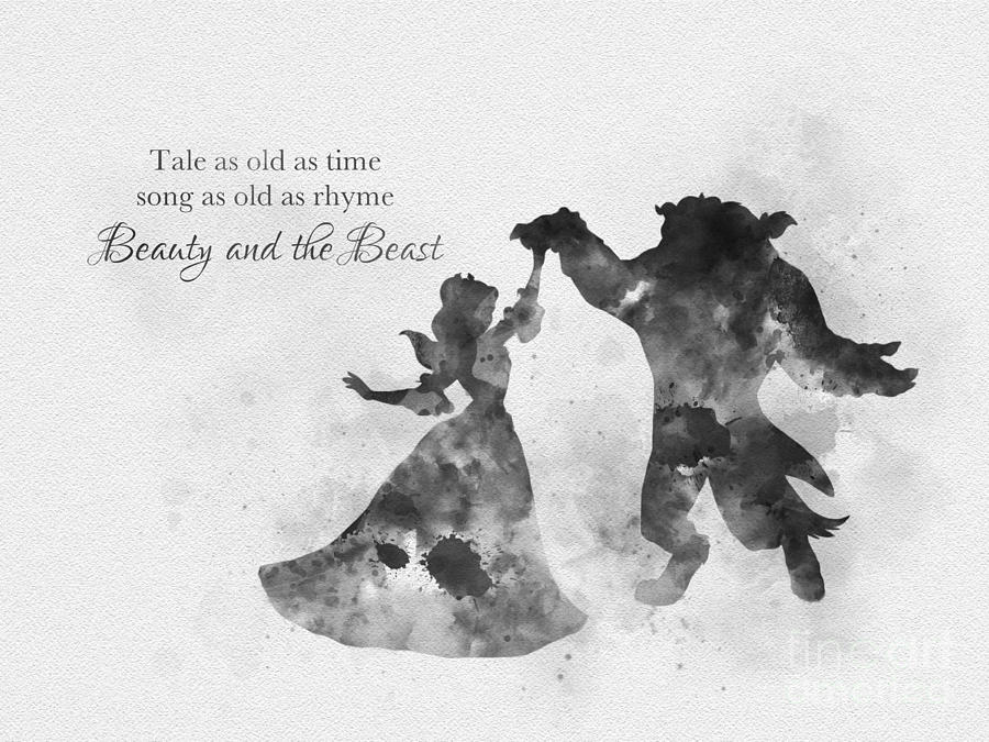 Tale as old as time Black and White Mixed Media by My Inspiration ...