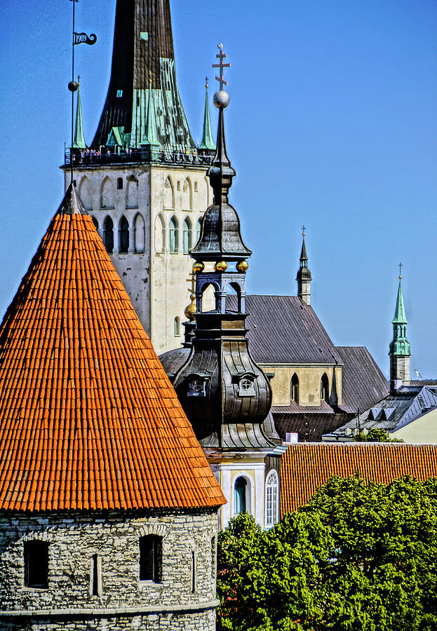 Tallinn Steeples #1 Photograph by Dennis Cox