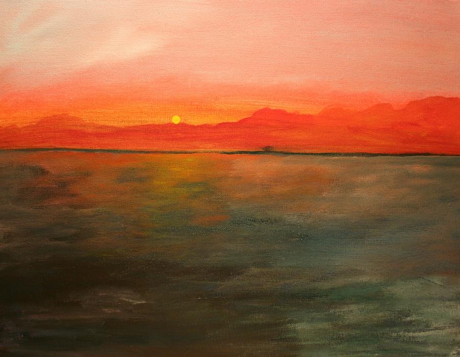 Tangerine sky #1 Painting by Julie Lueders 