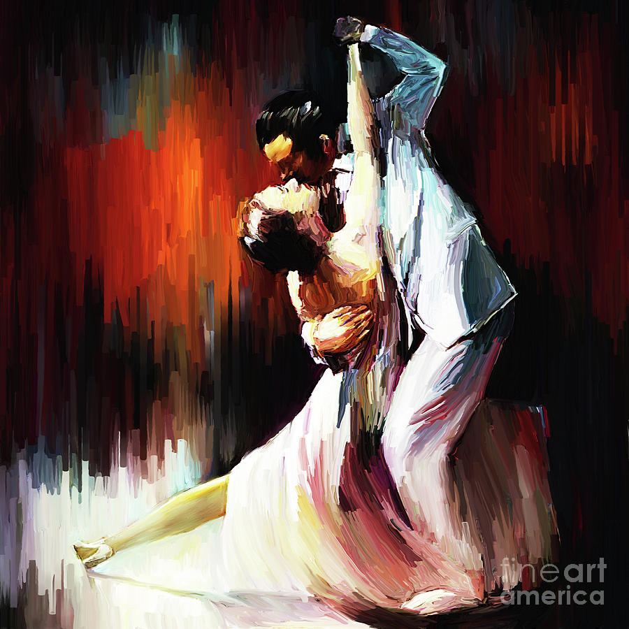 Tango Couple Dance 01 #1 Painting by Gull G
