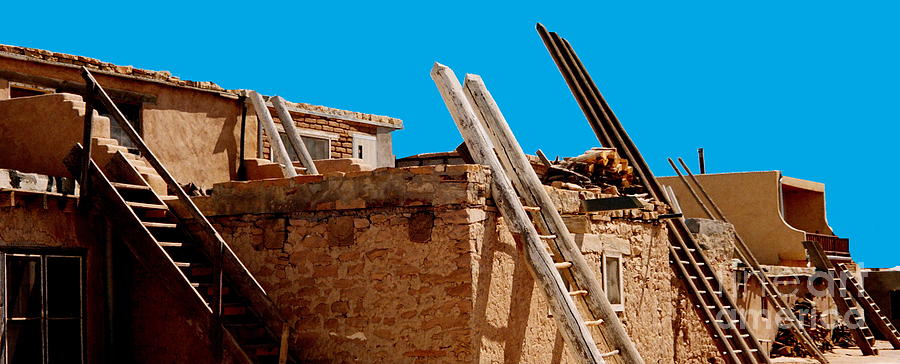 Taos Pueblo Ladders Photograph by Jacqueline M Lewis