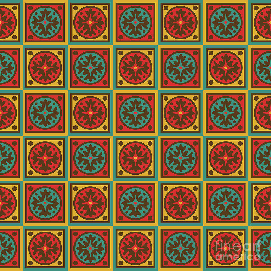 Abstract Digital Art - Tapestry pattern #1 by Gaspar Avila