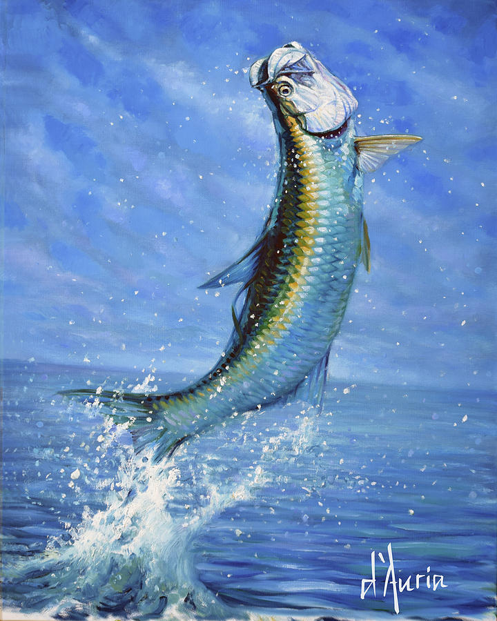 Fish Painting - Tarpon #1 by Tom Dauria