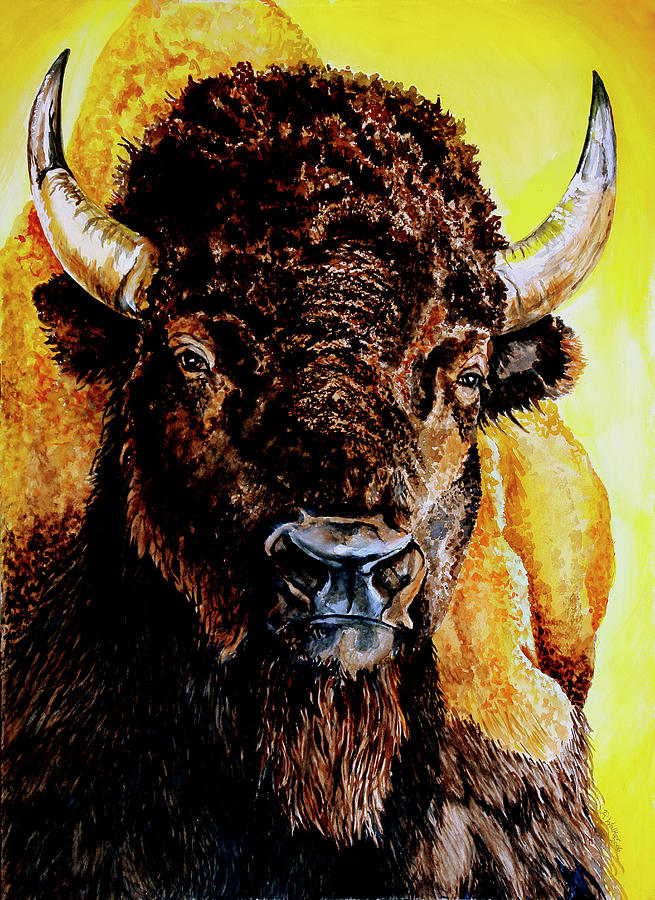 Bison Painting - Tatanka by Robert M Walker