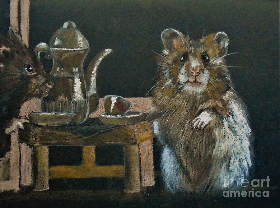Tea for Two #1 Pastel by Angela Cartner