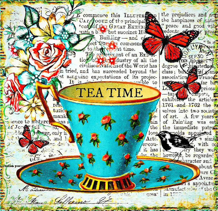 Tea Time Mixed Media by Tina LeCour