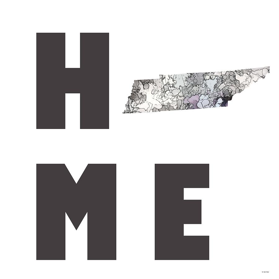 Tennessee State Map #1 Digital Art by Marlene Watson