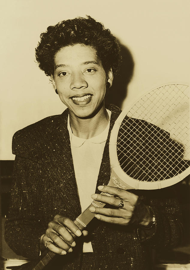 Vintage Photograph - Tennis Great Althea Gibson 1955 #2 by Mountain Dreams