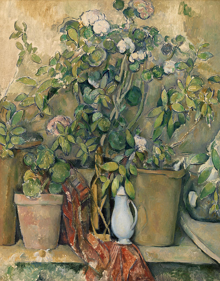 Paul Cezanne Painting - Terracotta Pots and Flowers #1 by Paul Cezanne