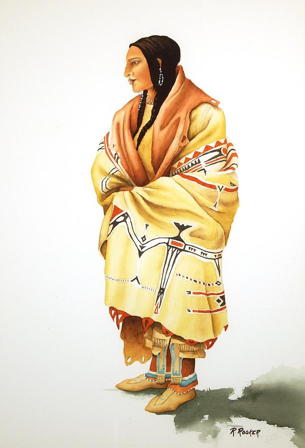 Teton Dacota Indian Woman II #1 Painting by Richard Rooker