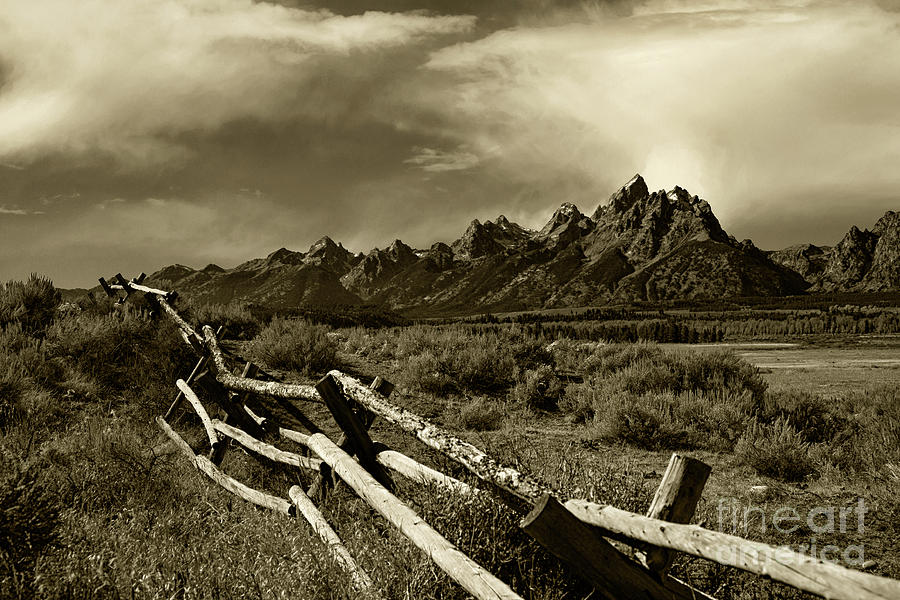 Tetons and Fence #1 Photograph by Timothy Johnson