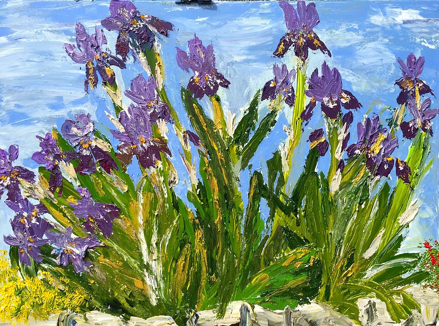 Texas Royal Bearded Iris SABG #1 Painting by Julene Franki
