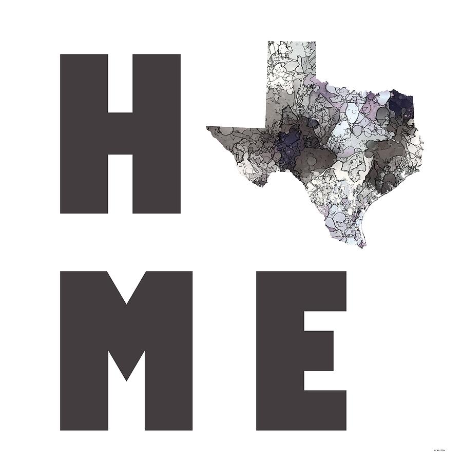Texas State Map #1 Digital Art by Marlene Watson