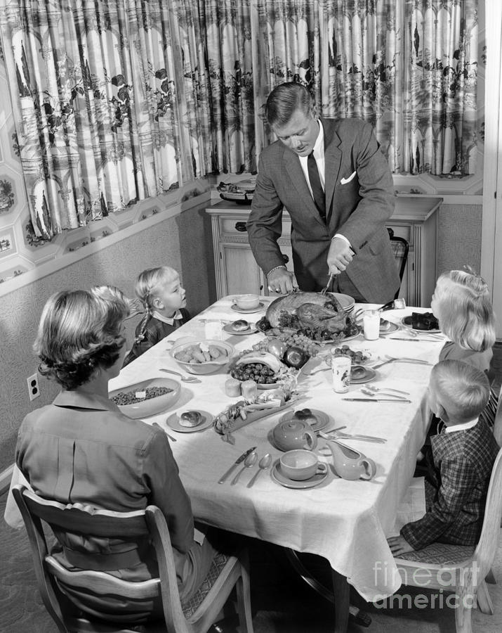 Thanksgiving Dinner, C.1950s #1 Photograph by H. Armstrong Roberts/ClassicStock