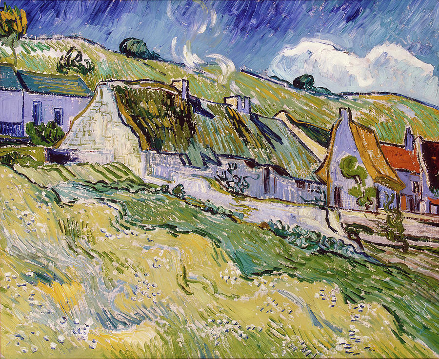 Thatched Houses #1 Painting by Vincent van Gogh