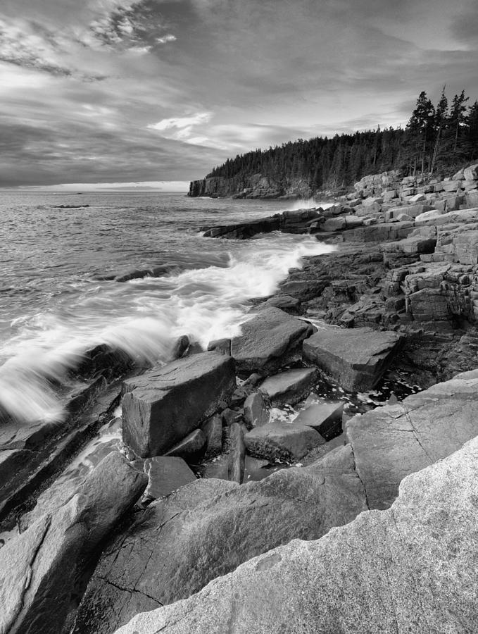 Black And White Photograph - The Acadia Coastline #1 by Stephen Vecchiotti