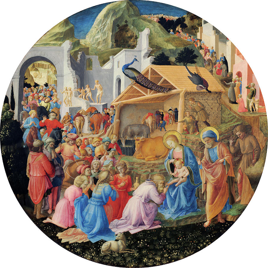 The Adoration of the Magi #1 Painting by Fra Angelico and Fra Filippo Lippi