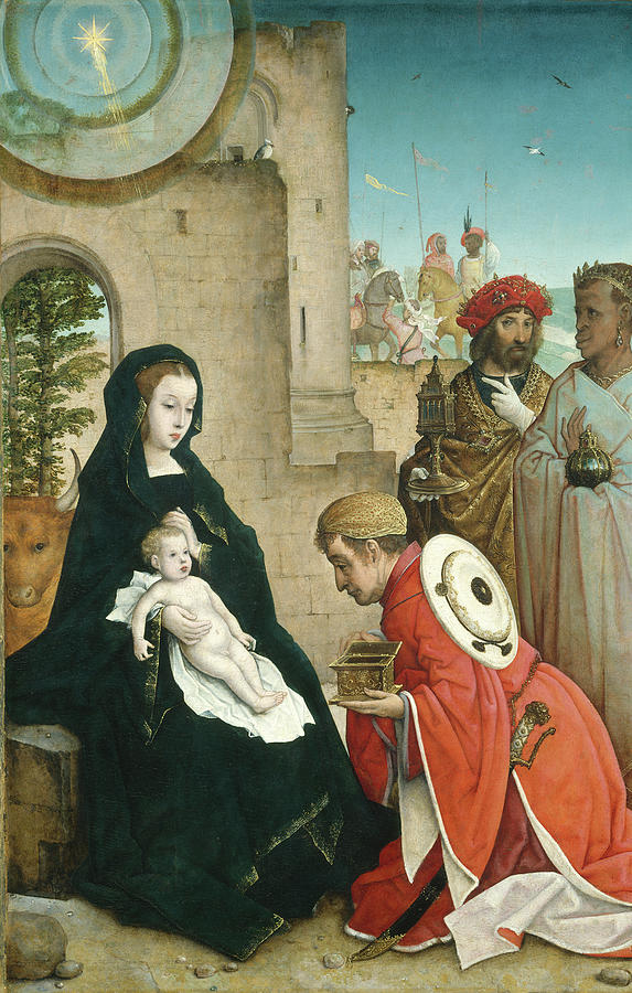 The Adoration Of The Magi #1 Painting by Juan De Flandes