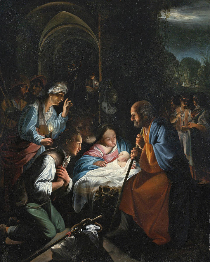 The Adoration of the Shepherds Painting by Carlo Saraceni