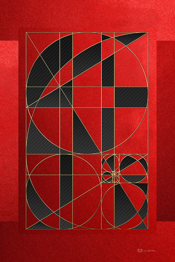 Abstract Photograph - The Alchemy - Divine Proportions - Black on Red #1 by Serge Averbukh