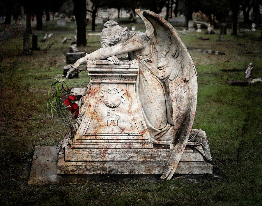 Angel Photograph - Cemetery Angel Weeps by Sonja Quintero