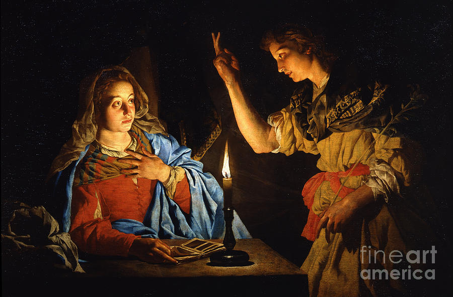 The Annunciation #1 Painting by Celestial Images