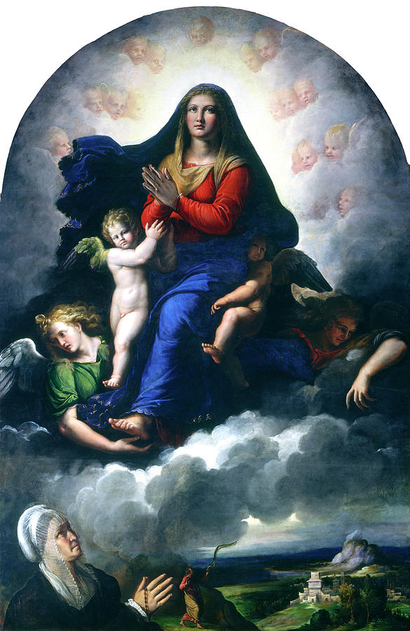 The Apparition of the Virgin #2 Painting by Girolamo da Carpi