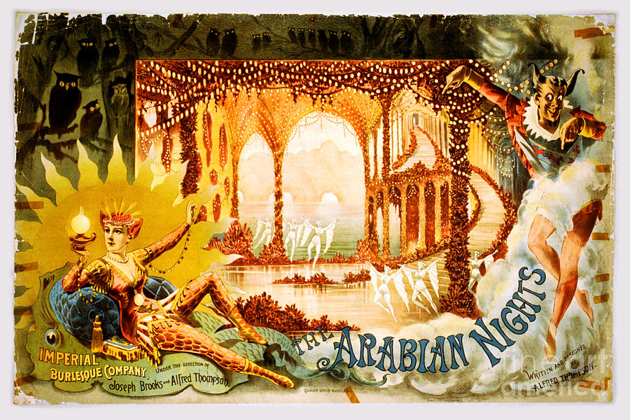 Vintage Digital Art - The Arabian Nights Burlesque #1 by Vintage Treasure