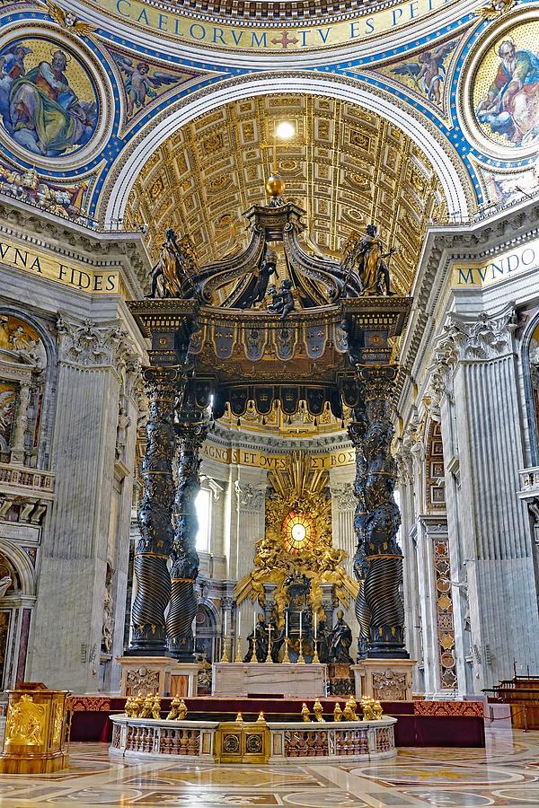 The Architectural Artistry Within St. Peters Basilica At Vactican City #1 Photograph by Rick Rosenshein
