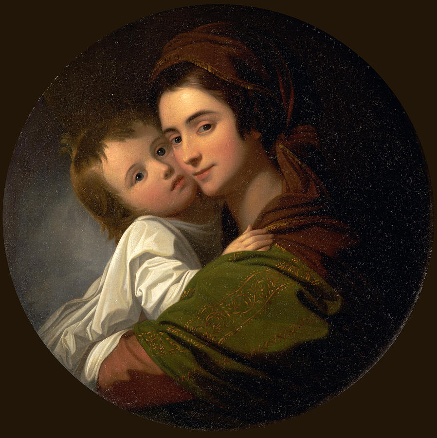 The Artists Wife Elizabeth and Their Son Raphael #2 Painting by Benjamin West