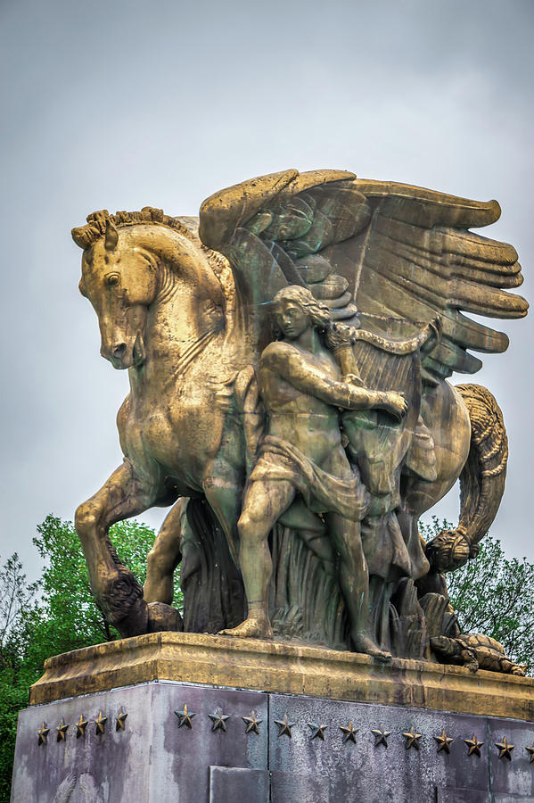 The Arts of War Statues at the Arlington Memorial Bridge - Washi #1 Photograph by Alex Grichenko