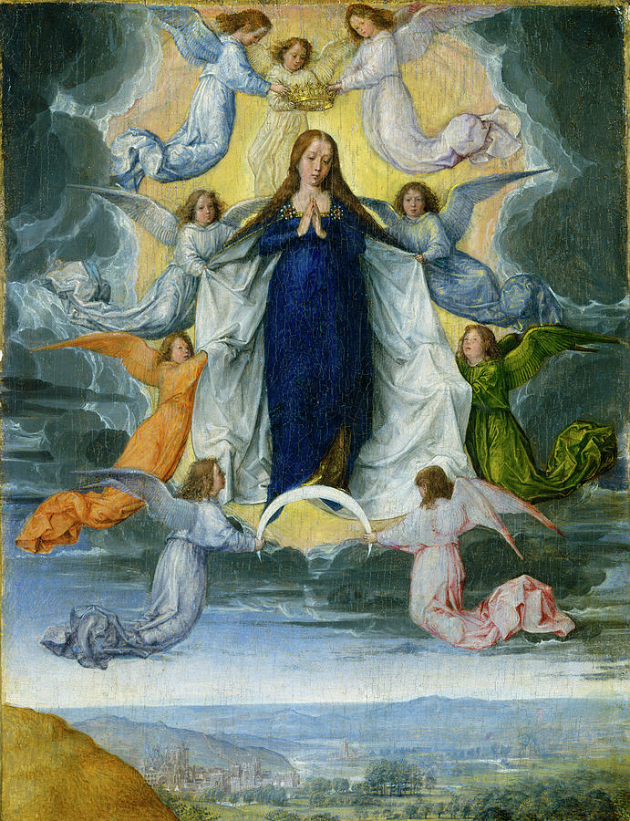The Assumption Of The Virgin #1 Painting by Michel Sittow